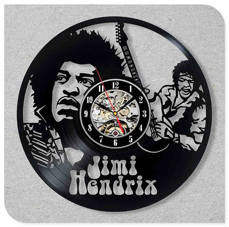 31 Jimi Hendrix 3D ручной работы художественное зеркало настенные часы виниловая запись наклейка для стены в виде часов домашний декор поддержка Прямая - Цвет: 31