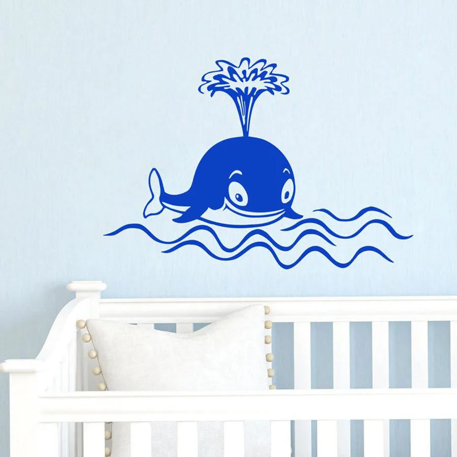 

Dolphin Whale Wall Decal Window Vinyl Sticker for Children Baby Room Kid Bedroom Nursery Home Decor Fish Ocean Style Mural S961