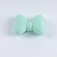 xuqian hot selling cute silicone bow diy food grade beads with 30pcs for pacifier chain accessories wholesale b0010