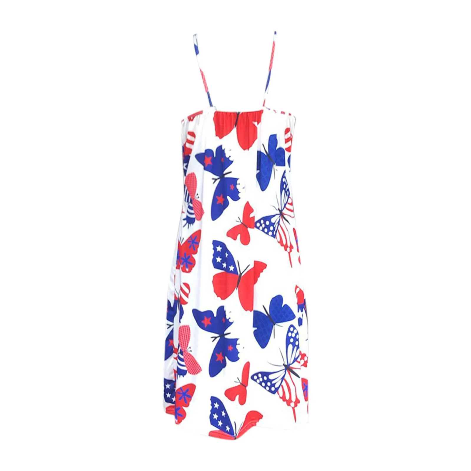 

Summer Dresses For Women 2021 Casual Sleeveless Hanging Neck Strapless Dress Female Loose independence Day Printed Dress#35