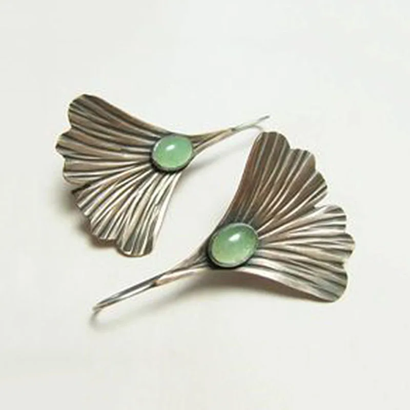 Романтические серьги подвески в стиле ретро гинкго билоба длинные богемные