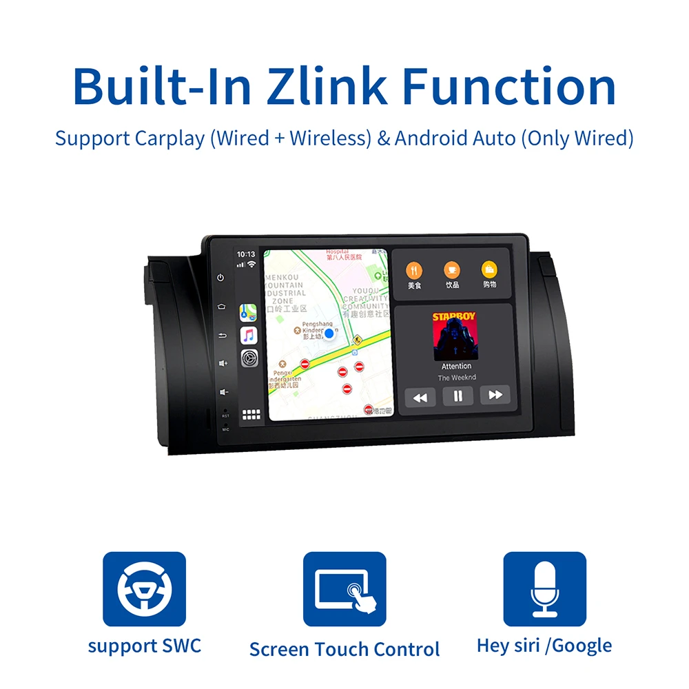 Мультисенсорный HD экран 9 дюймов Android 10 0 Автомагнитола для BMW E39 E53 X5 GPS навигация