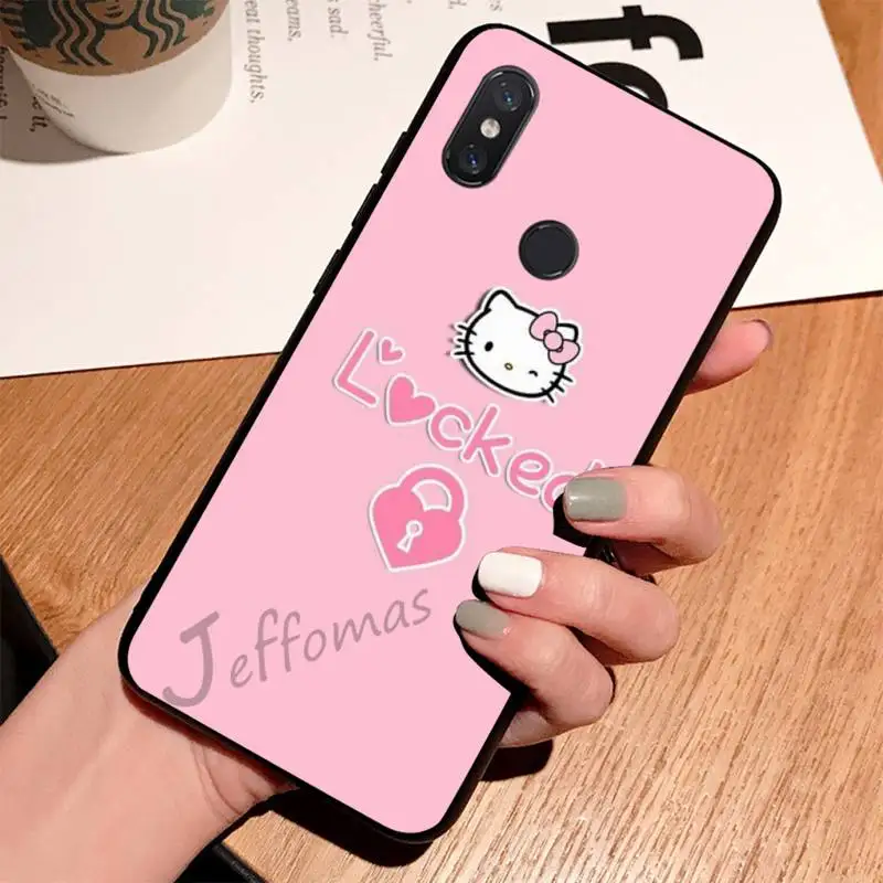 Милый розовый чехол для телефона с рисунком кошки Hello kitty Xiaomi Redmi Note 4 4x5 6 7 8 pro S2 PLUS 6A