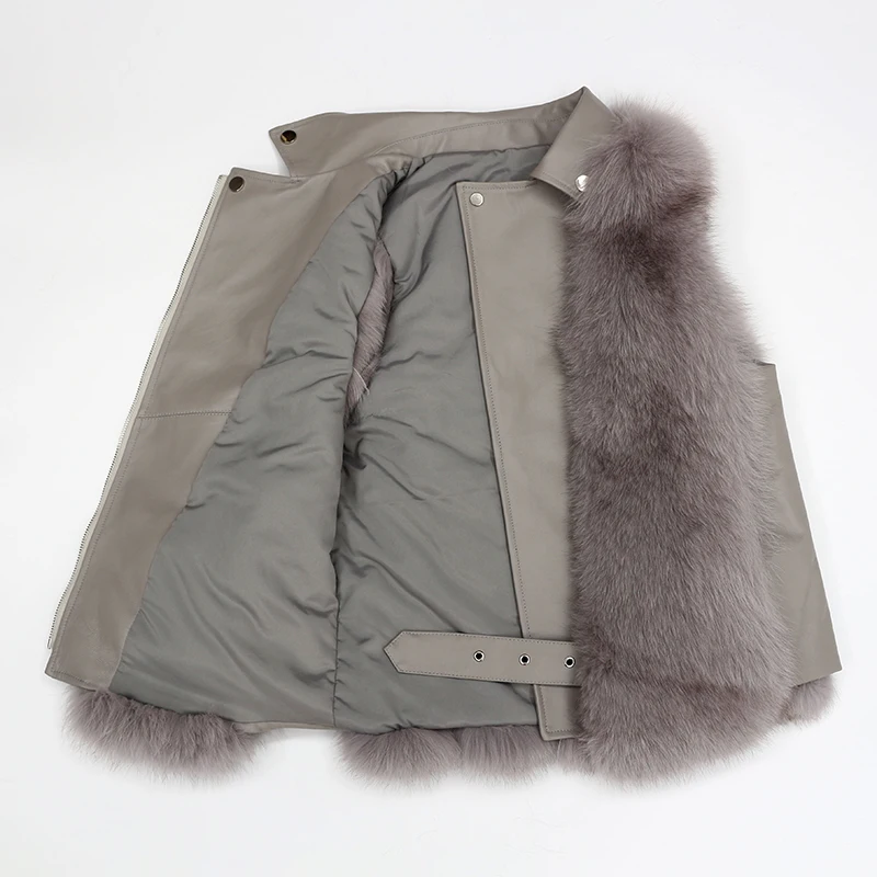 Меховой жилет из лисьего меха зимний модный меховой натуральной кожи для женщин |