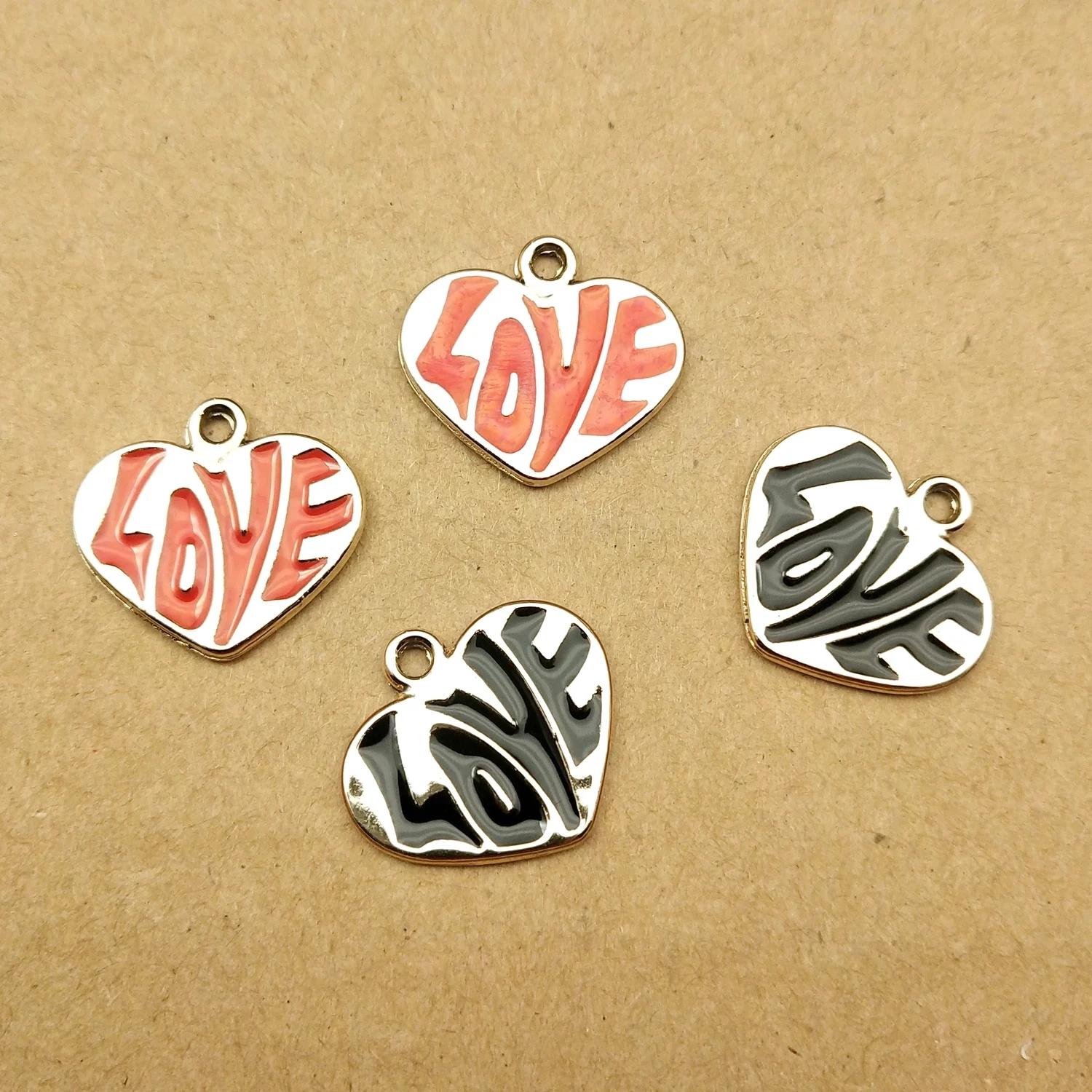 

10pcs 16x18mm enamel love charm for jewelry making and crafting earring pendant necklace and bracelet charm
