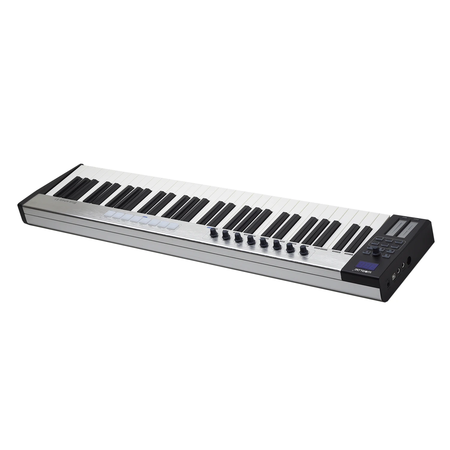 USB MIDI-контроллер WORLDE Blue whale 61 полувзвешенная клавиша 8 RGB-подсветки триггерные
