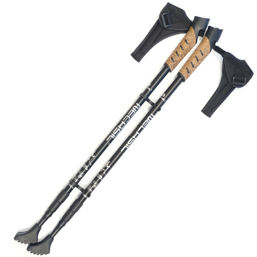 

1/ 2Pcs Hiking Walking Sticks Anti Shock Trekking Poles Nordic Walking Cane Aluminum Telescopic Camping Hiking Poles Crutches