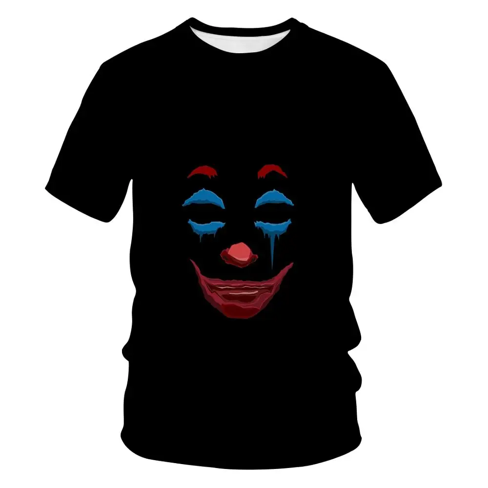 Мужская футболка с 3D принтом клоуна Повседневная круглым вырезом и коротким