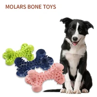 pet dog toys tpr bite resistant molar biting bone toy elasticity bone shape dog chew rubber toy dog tooth clean soft toy