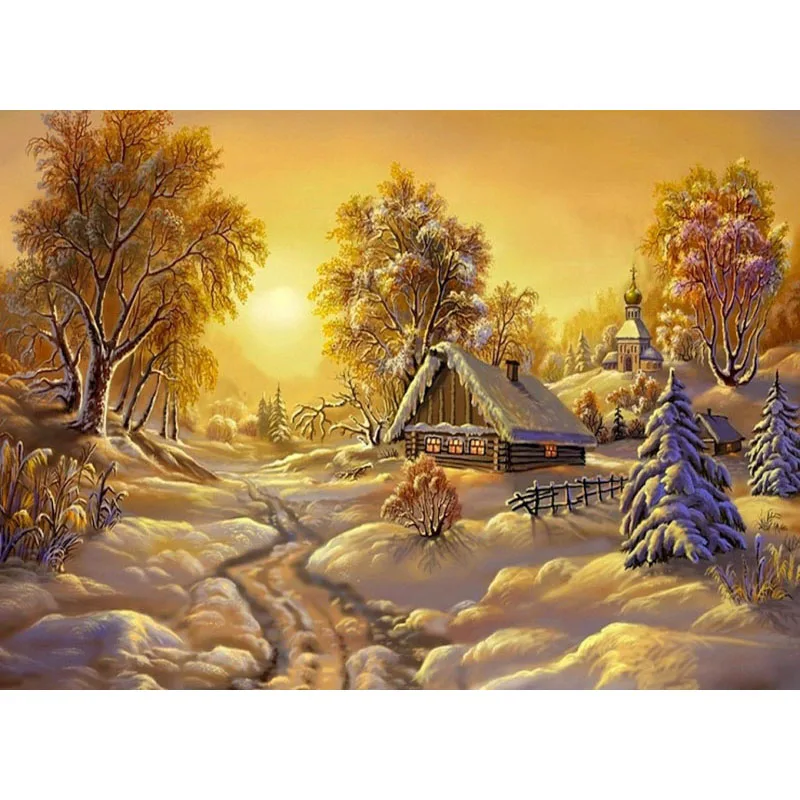 

Full Square/Round 5D Diy Diamond Painting Winter Painting 3D Diamond Embroidery Cross Stitch Handmade Mosaic Home Decor