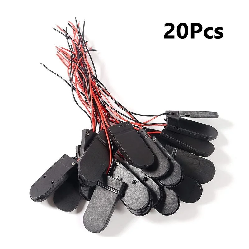 

20Pcs CR2032 Battery Holder 2X 3V Coin Button Cell Battery Holder Case with ON/Off Switch Lead Wire Type