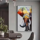 Абстрактная картина маслом слона на холсте с животными настенная фотокартина в скандинавском стиле для домашнего декора гостиной