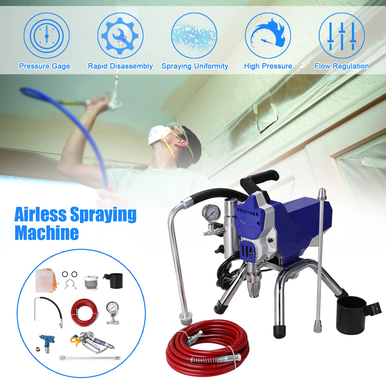 

KKMOON профессиональный опрыскиватель краски, высокая мощность, электрический инструмент для распыления краски