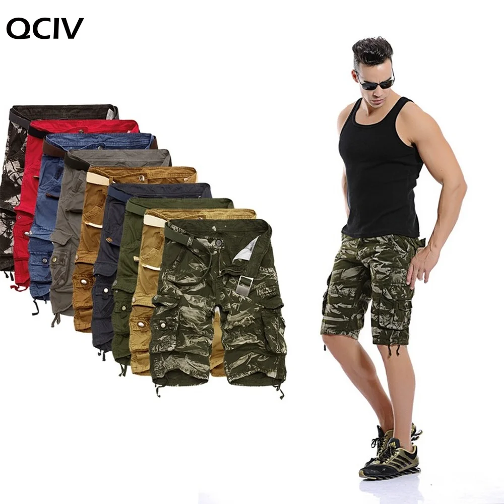 

Camo Military Shorts Summer Camouflage Cargo Shorts Men Cotton Loose Short Pants No Belt