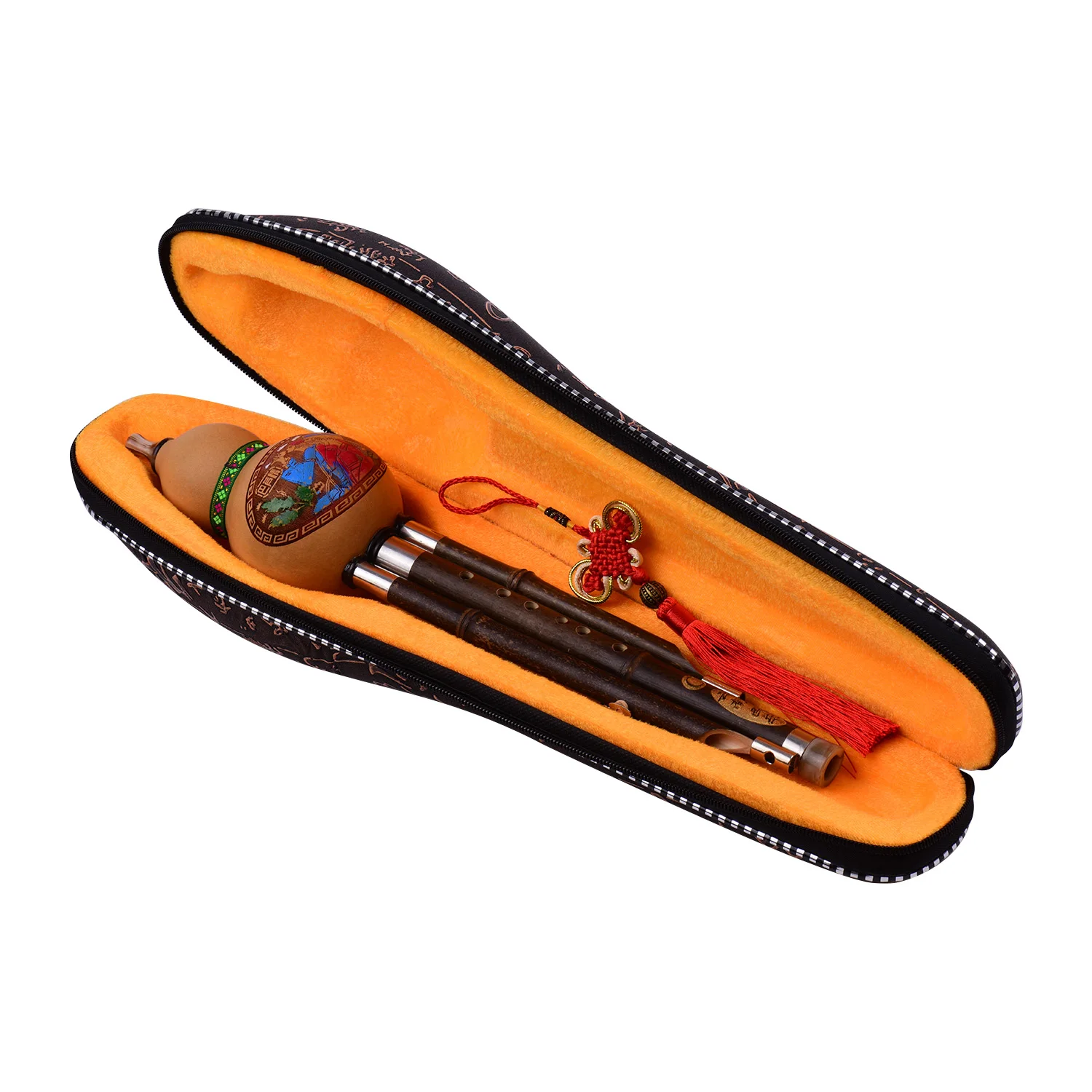 3 тона C-Key Hulusi Тыква Cucurbit Flute Black Bamboo pipe Китайский традиционный инструмент с