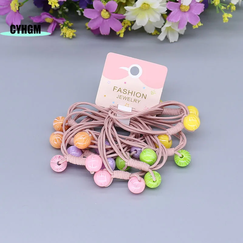 Новинка модные розовые Завязки для волос девочек набор зажимов эластичная