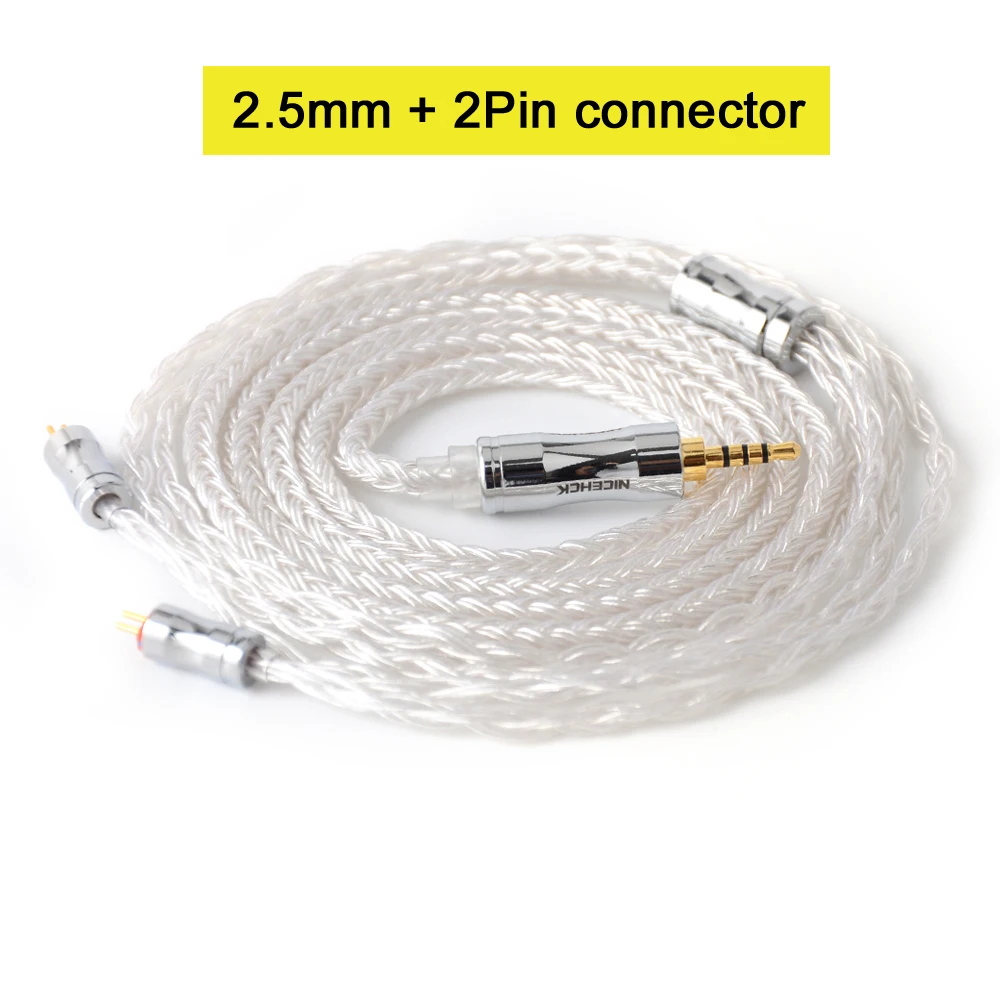 NICEHCK C16-1 16 Core посеребренный кабель 3,5/2,5/4,4 мм разъем MMCX/2Pin/QDC/NX7 для CCAKZ ZSX C12 TRNV90 TFZ QDC DB3 NX7 PRO BL03