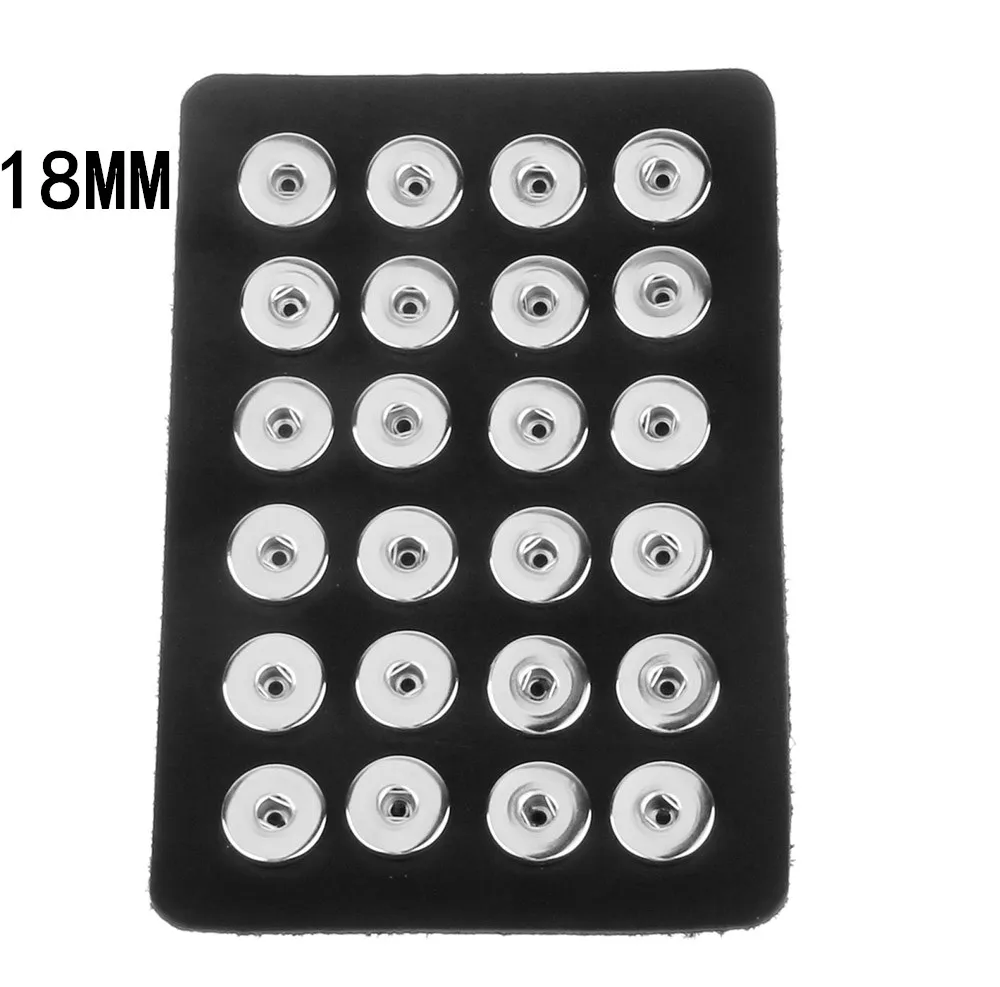 

New Style Snap Button Display Board Fit 24pcs 18mm&12mm Snap Buttons Jewelry Black Genuine Leather Display Holder
