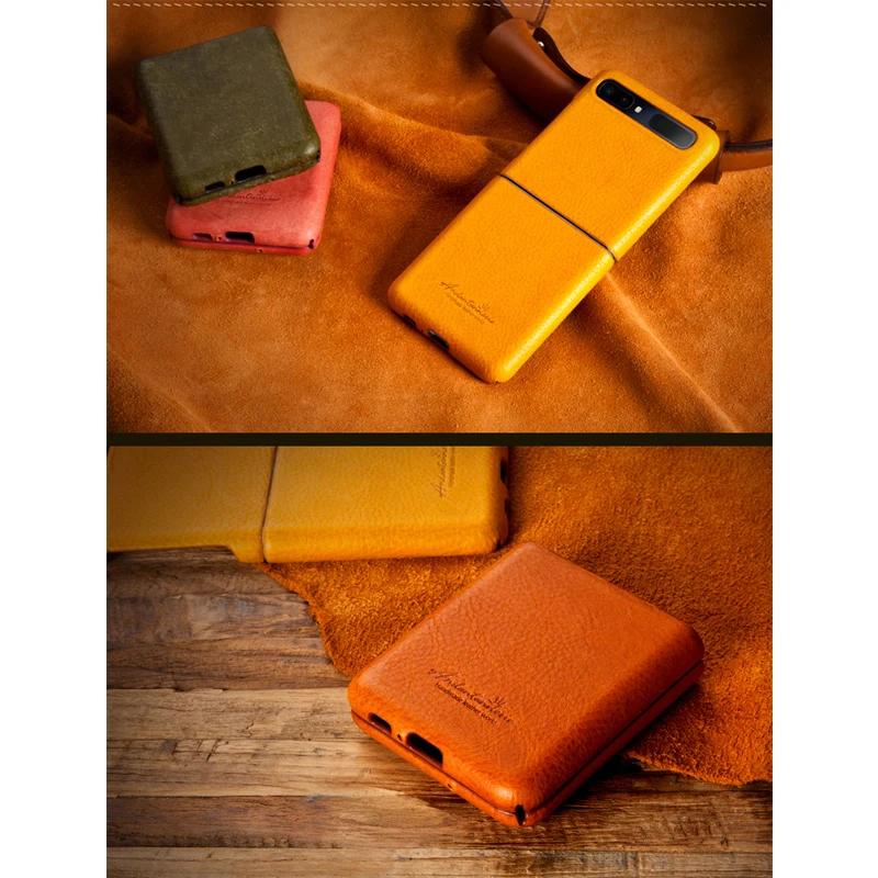 Кожаный чехол ручной работы для Samsung Galaxy Z роскошный защитный книжка Zflip с