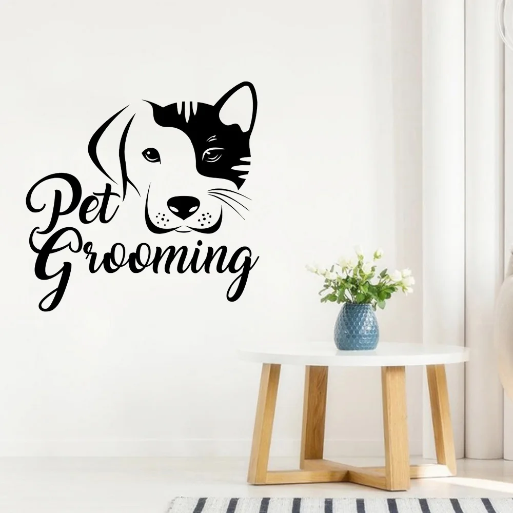 Виниловые наклейки с животными знак для груминга домашних животных наклейка на