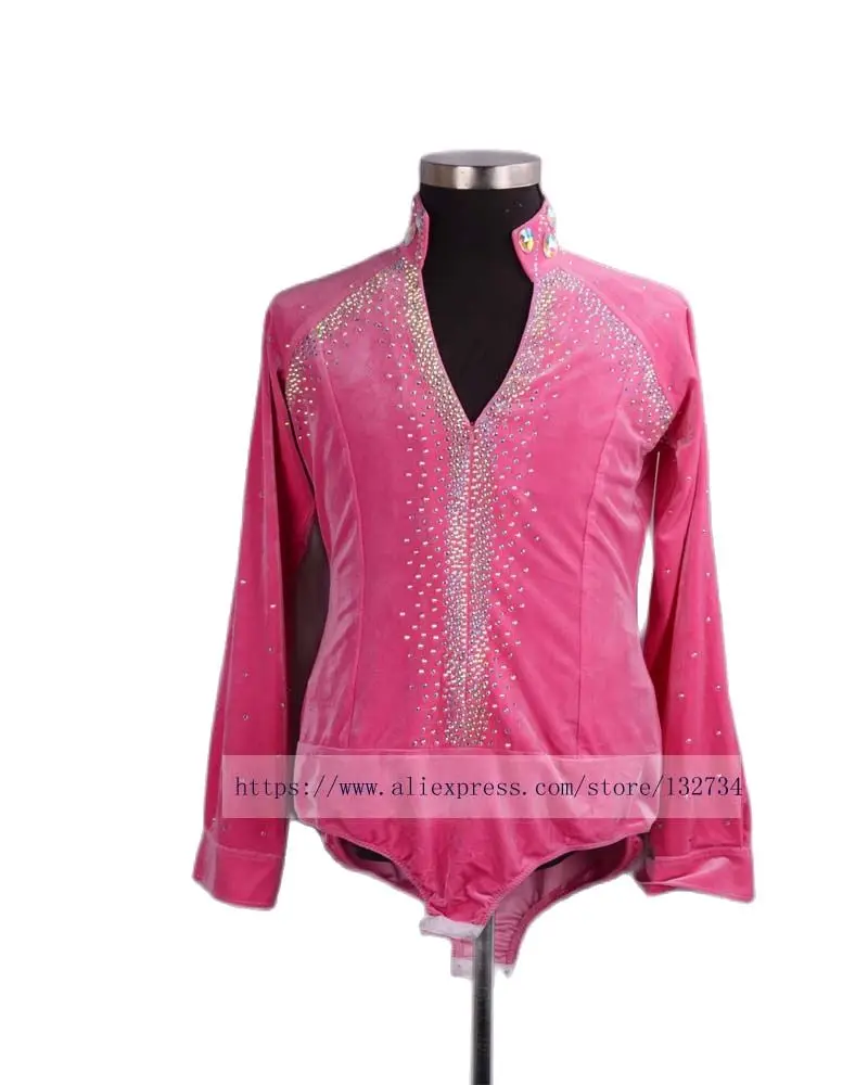 

Boy latin dance competition costumes latin dance shirts men latin dress latin dance skirt Man's Shirt Rose pink