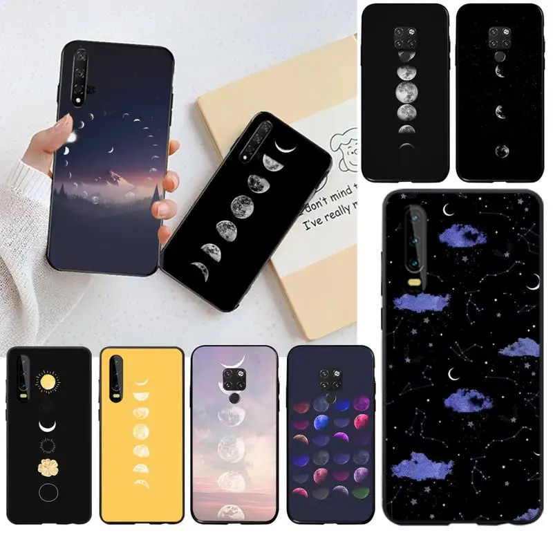 Мягкий чехол из ТПУ HPCHCJHM с лунным светом и фазами Луны для Huawei P40 P30 P20 lite Pro Mate 20 P Smart