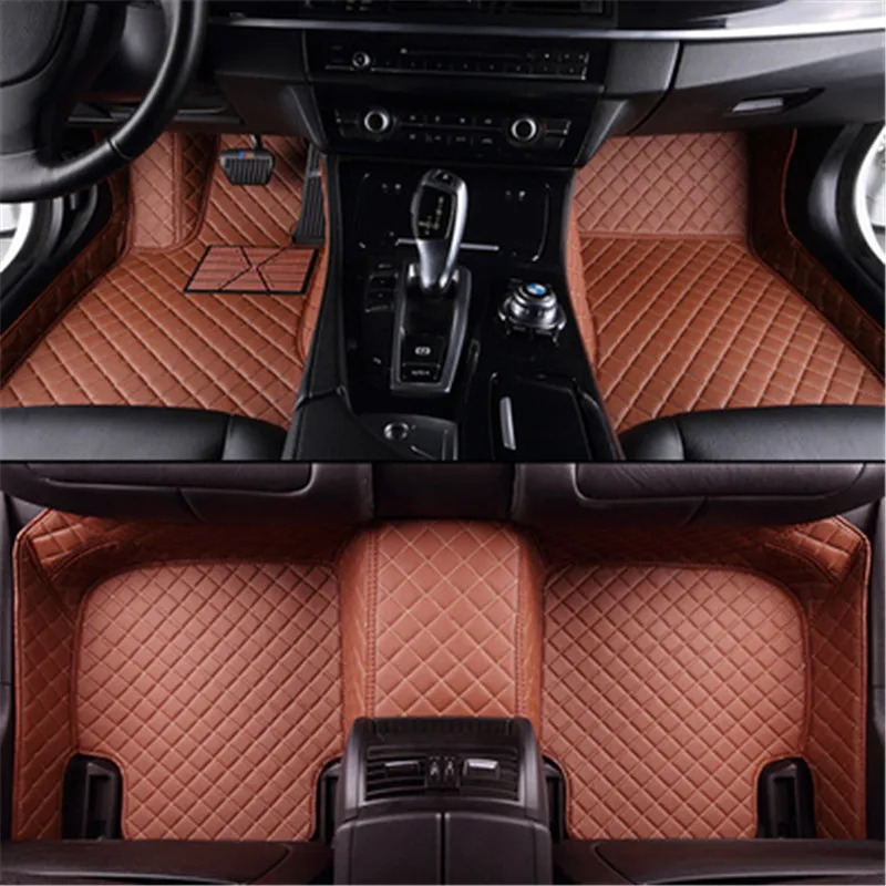 brown Кожаные автомобильные коврики для Toyota Avalon land cruiser CHR Land Cruiser Camry, автомобильные накладки для ног, автомобильный коврик - Название цвета: brown