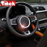 abs chrome car accessories steering wheel ring sticker logo frame trim for jaguar f pace x761 xe x760 xfxfl x260 e pace f type
