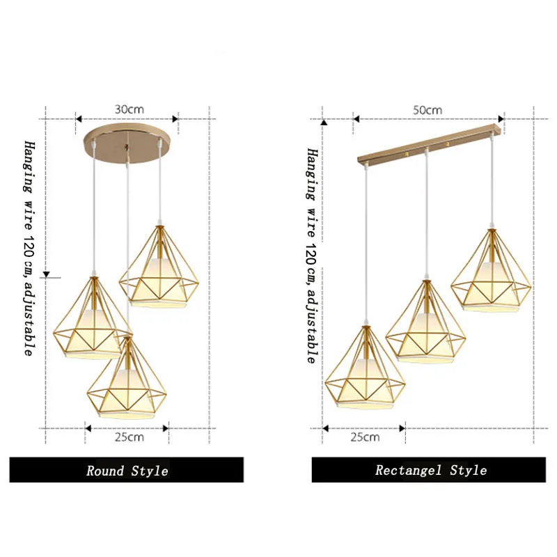 Нордические подвесные светильники одна головка Три головки промышленная