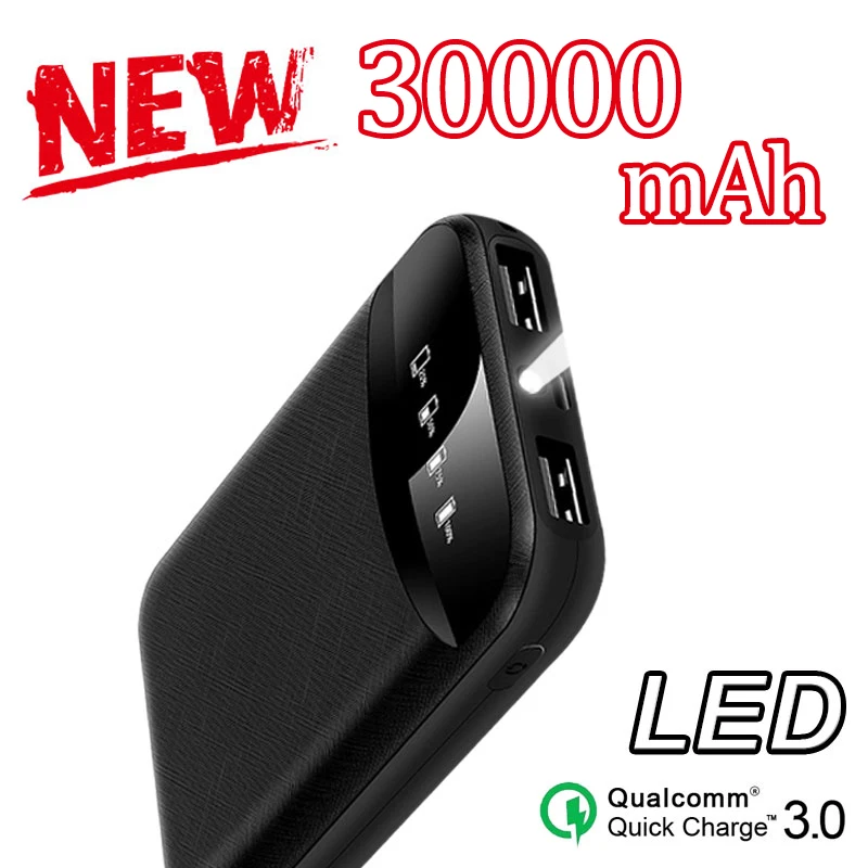 Мини 30000 MAh большой емкости банк питания компактный портативный Быстрый зарядное
