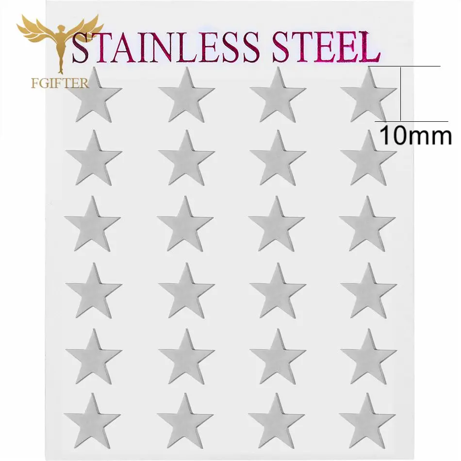 

New Silver Color Star Earrings Set Stainless Steel Stud Earring for Girls Couple Gift Minimalist Woman Accessories Ear Jewelry