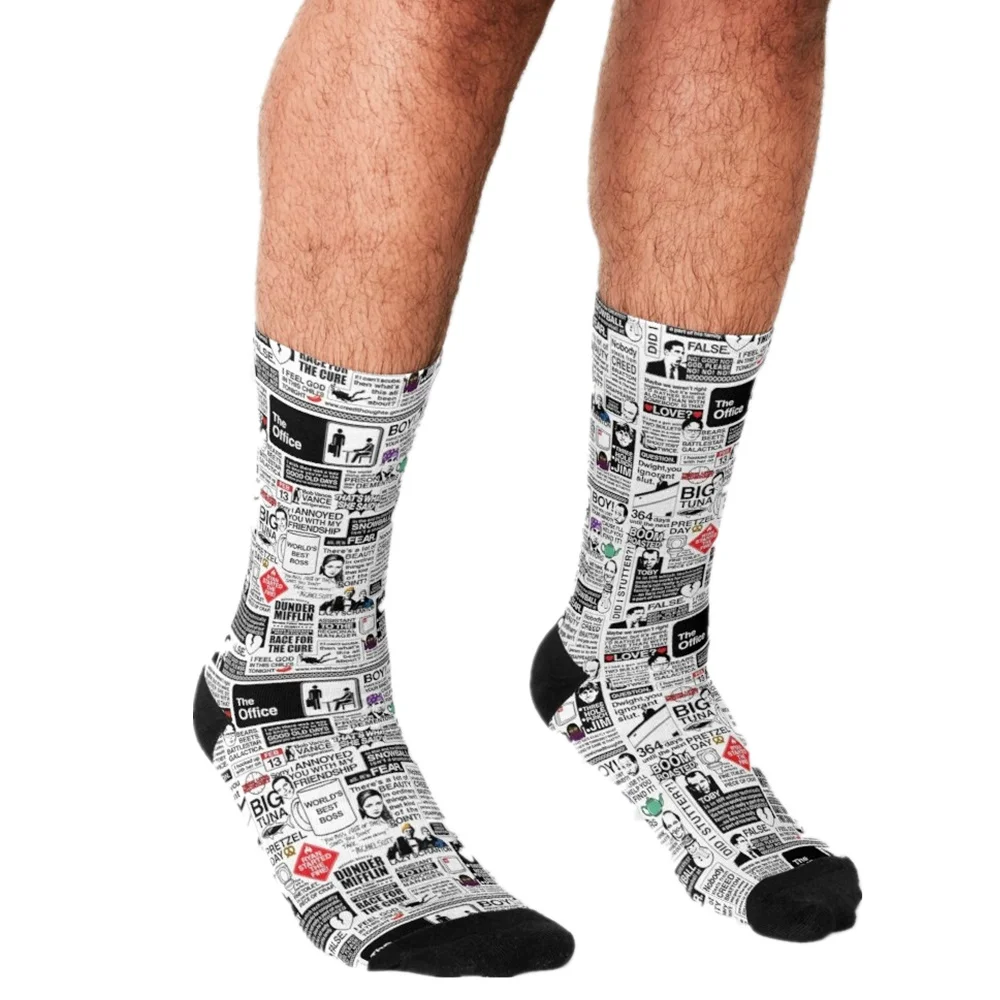 

2021 Funny Socks Men harajuku White Llama with flowers Socks Printed Happy hip hop Novelty Skateboard Crew Casual Crazy Socks