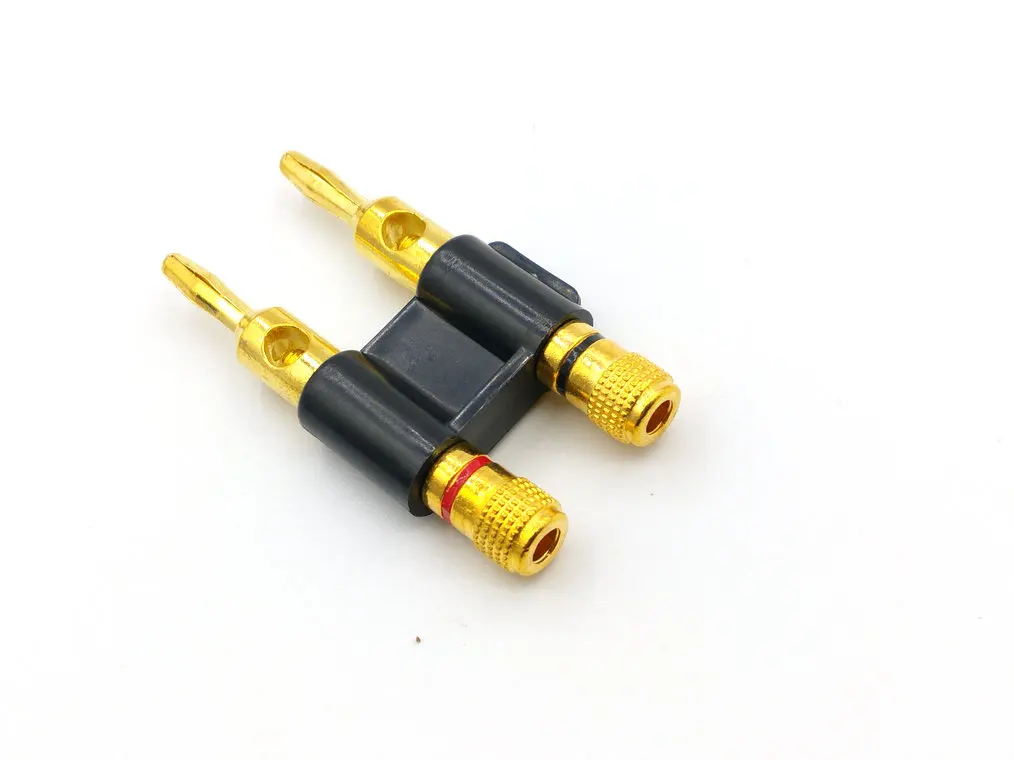 2 шт. Золотой соединитель Штабелируемый двойной 4 мм разъем банана динамик штекер