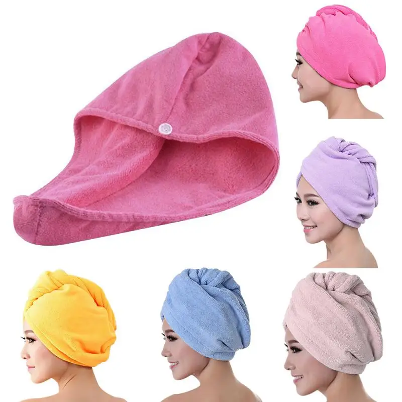 

Microfibre After Shower Hair Drying Wrap Womens Girls Lady's Towel Quick Dry Hair Hat Cap Turban Head Wrap Bathing Accessories