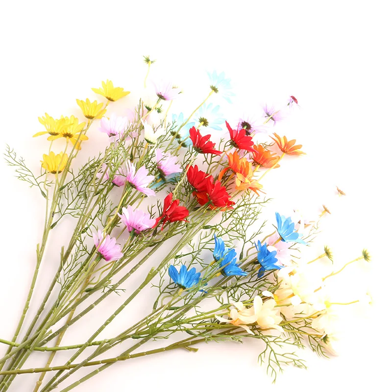 5 вилок головок искусственная ромашка шелковые цветы искусственные ромашки