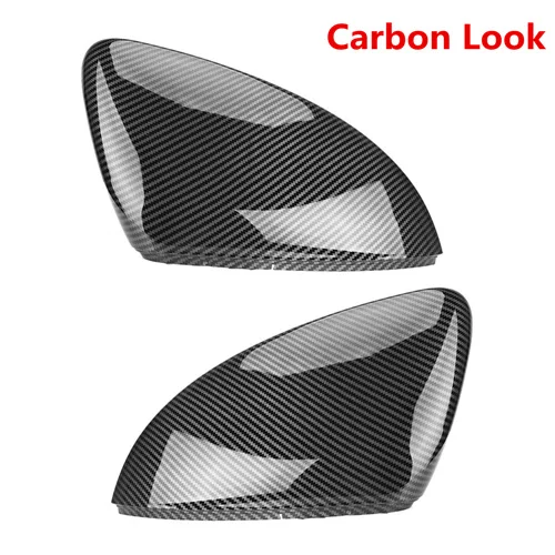 Carbon Look Black 2 шт. для VW Golf MK7 7,5 GTI 7 7R, зеркальные крышки, зеркальный чехол заднего вида, углеродный вид, яркий черный матовый хромированный чехол - Цвет: Carbon Look Black