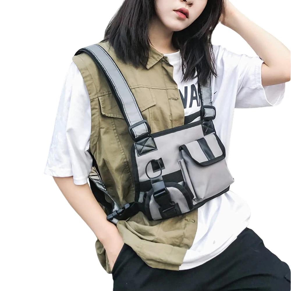 Нейлоновая нагрудная сумка для женщин жилет в стиле хип-хоп уличная