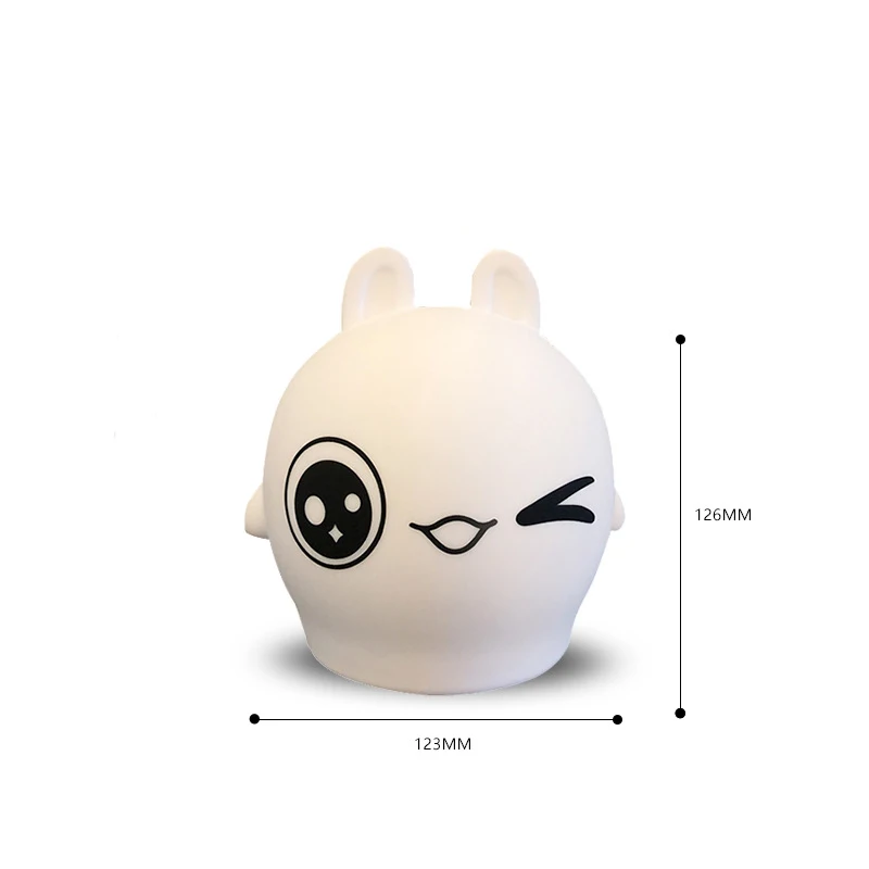 

LED Rabbit Rabbit USB Nightlight Cute Cartoon Silicone Seven Color Nightlight Children's Bedroom Decoration Gift Remote Control