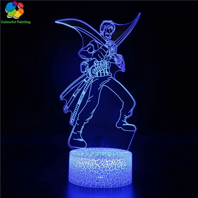 Пульт дистанционного управления один кусок Luffy Solon Nami 3D свет светодиодный трещины