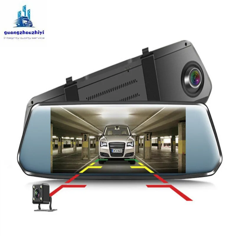 Driving recorder 7 inch front and rear double recording reversing image rearview mirror camera HD android | Автомобили и