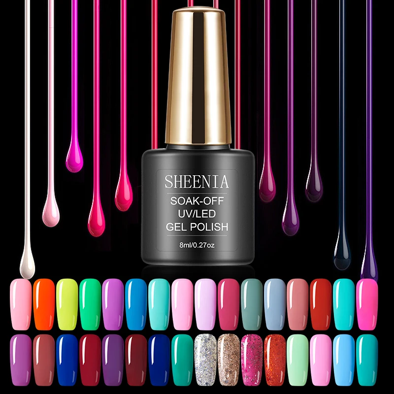SHEENIA-esmalte de uñas en Gel, barniz híbrido para manicura, 60 colores, Base semipermanente, mate, necesita lámpara UV LED