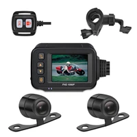 2021 new motorcycle dash cam 1080p full hd front rear view camera waterproof motorcycle dual lens driving gps recorder box