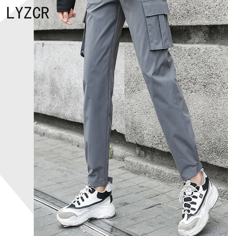 LYZCR женские штаны карго весенние свободные брюки-джоггеры для женщин с высокой