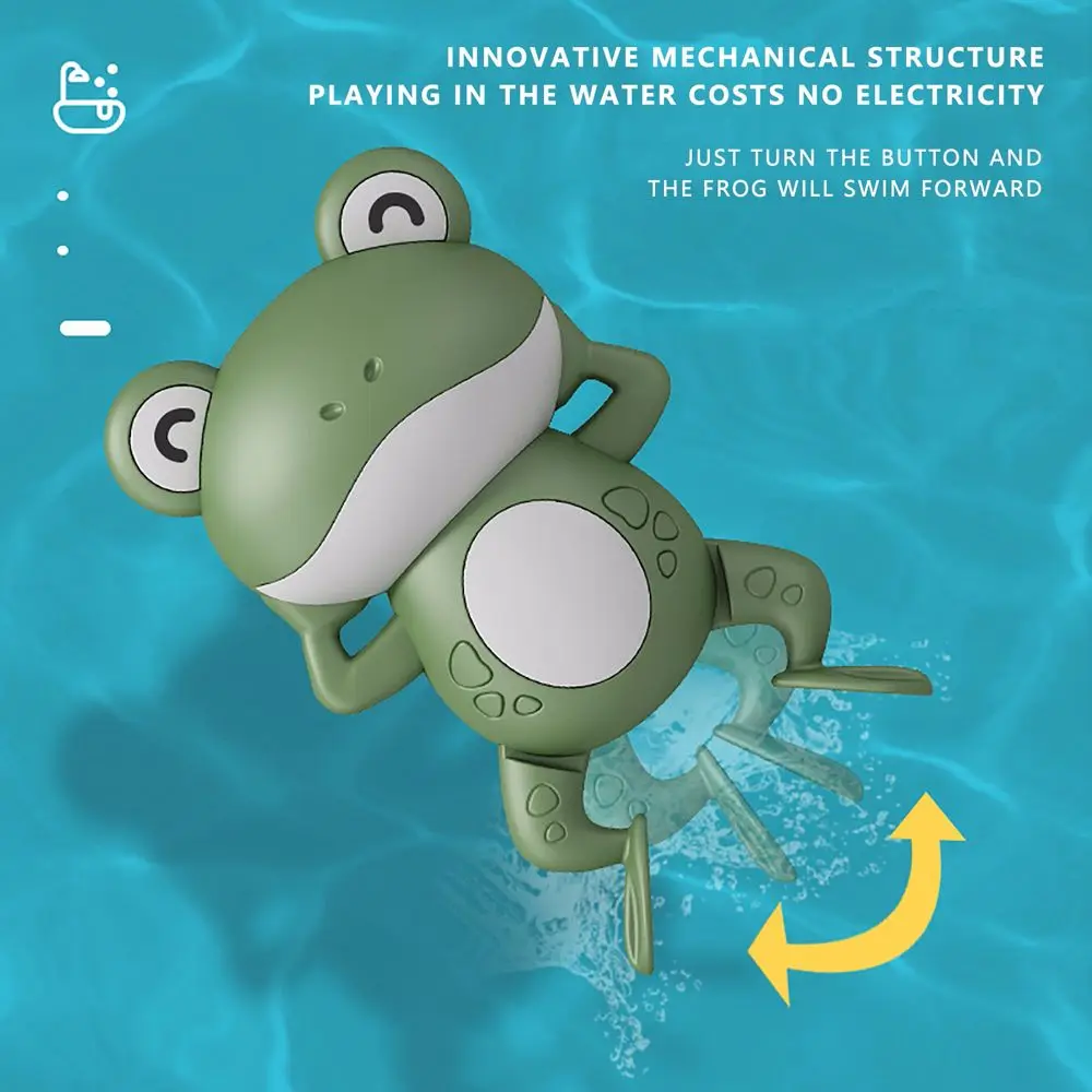Cute Cartoon Frogs Clockwork Bath Toy Infant Swim Wound-up Chain Clockwork Toys New Baby Swimming Bath Toy
