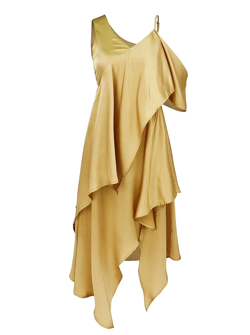 

Hierarchical Design Silky Feel White and Beautiful Holiday Dress