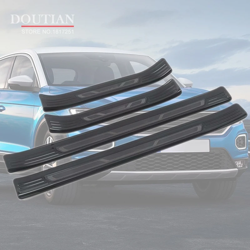 4 шт. Защитная Накладка на порог из нержавеющей стали для Volkswagen VW T roc 2018 2019 2020