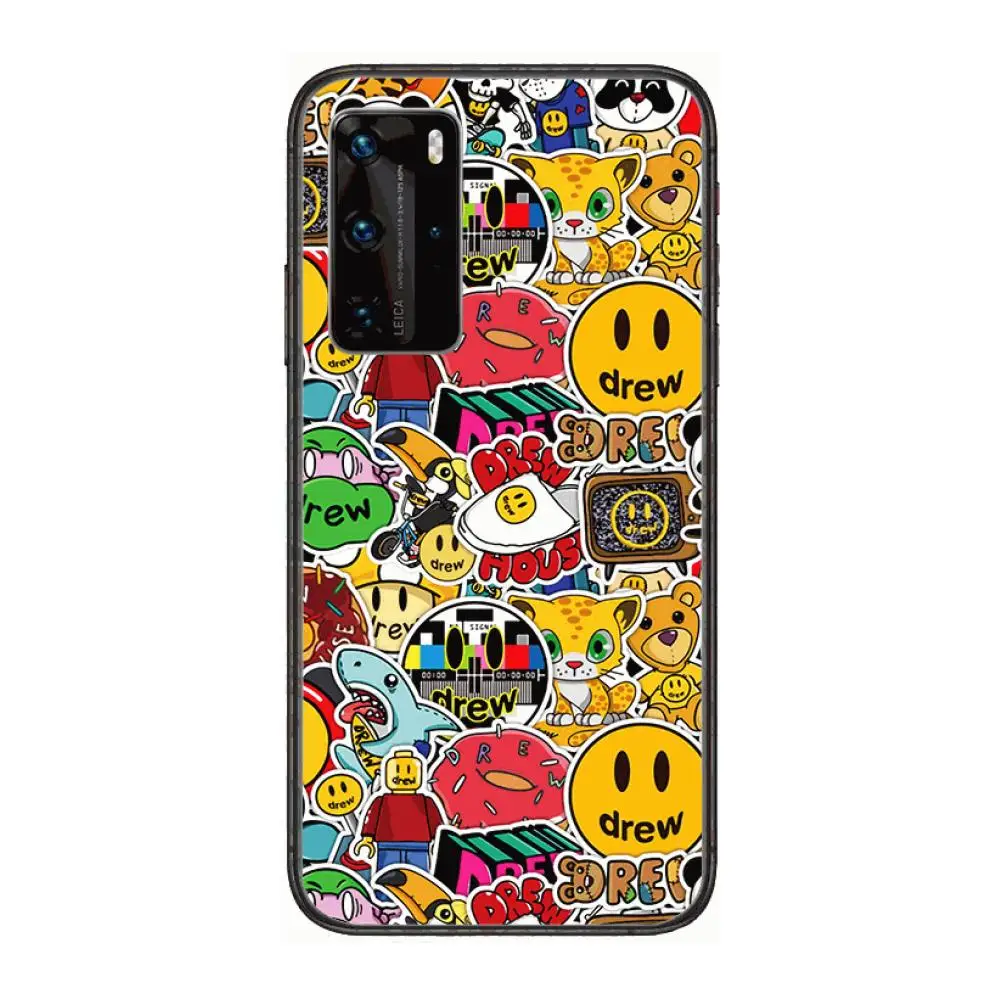 

Luxury fashion brand Phone Case For Huawei P 40 30 20 10 9 8 Lite E Pro Plus Black Etui Coque Painting Hoesjes comic fashion