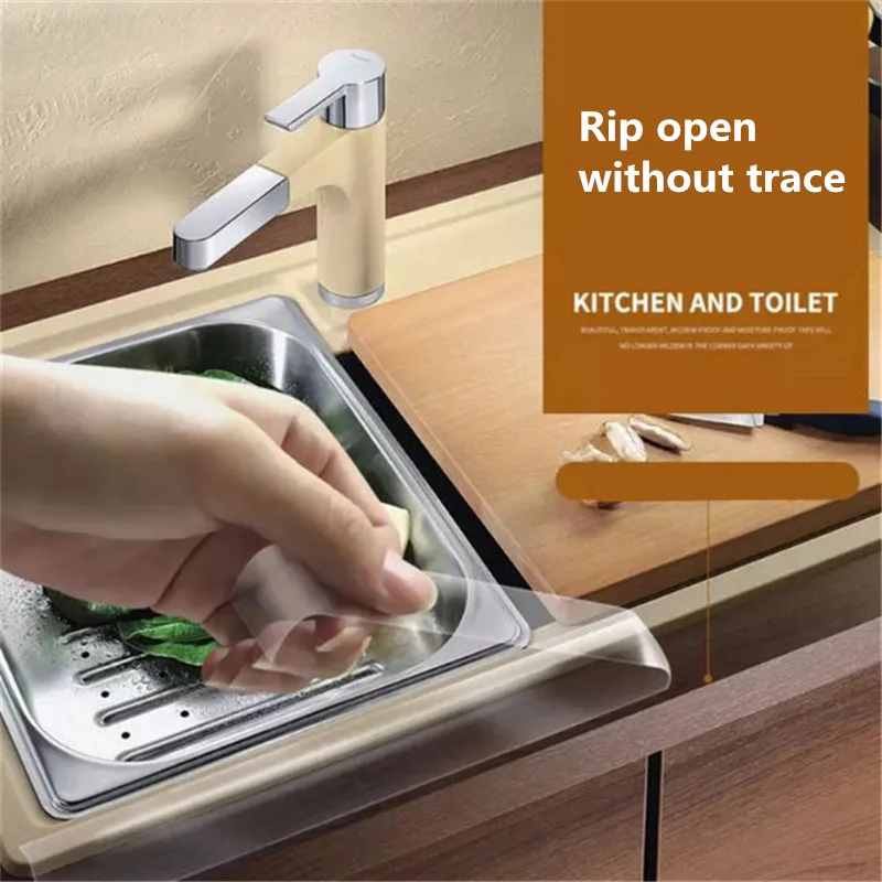 0 8 мм Водонепроницаемая самоклеящаяся лента для кухни и мойки прочная прозрачная