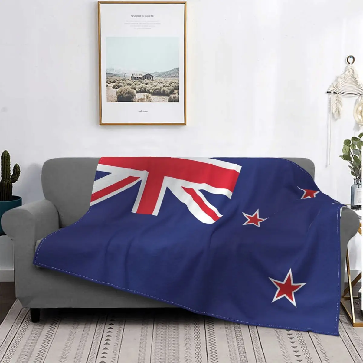 

Manta con bandera de Nueva Zelanda, a cuadros para cama colcha, manta de playa, cubierta de verano, a cuadros