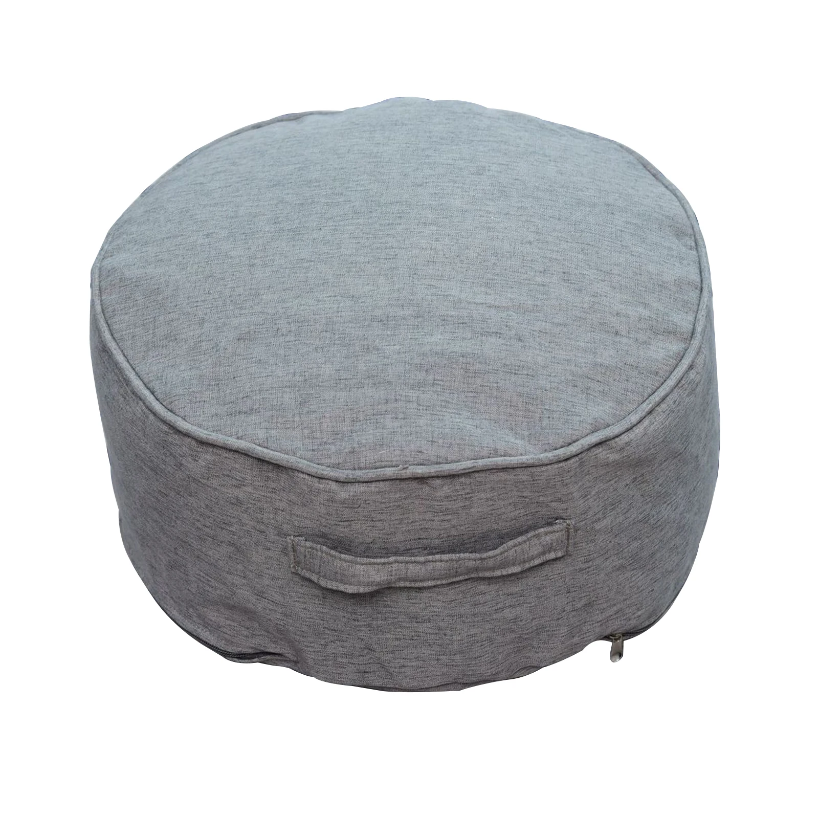 

Home Decor Bean Bag Sofa Stool Linen Modern Bedroom Pull-Tab Pouffe Footstool Living Room Round Ottoman Minimalist Solid